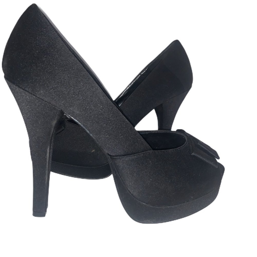Steve Madden Black‎ fabric shoes with bow s7.5, Y2K, Indie Sleeze, glamour
